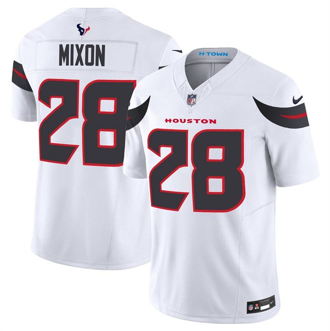 Personalized Men’s Houston Texans #28 Joe Mixon White 2024 F.U.S.E. Limited Stitched Jersey