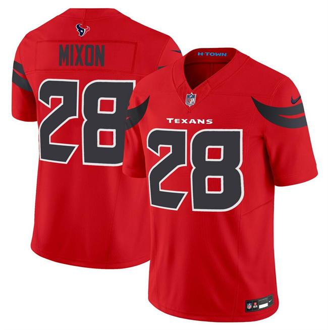 Personalized Men’s Houston Texans #28 Joe Mixon Red 2024 Alternate F.U.S.E Limited Stitched Jersey