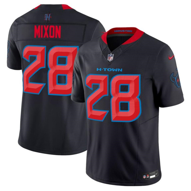 Personalized Men’s Houston Texans #28 Joe Mixon Navy 2024 2nd Alternate F.U.S.E Stitched Jersey