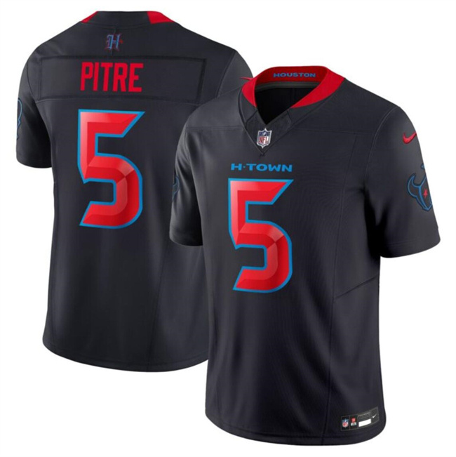Personalized Men’s Houston Texans #5 Jalen Pitre Navy 2024 2nd Alternate F.U.S.E Stitched Jersey