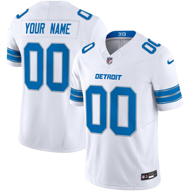 Personalized Men’s Detroit Lions Active Player White 2024 F.U.S.E. Limited Stitched Jersey