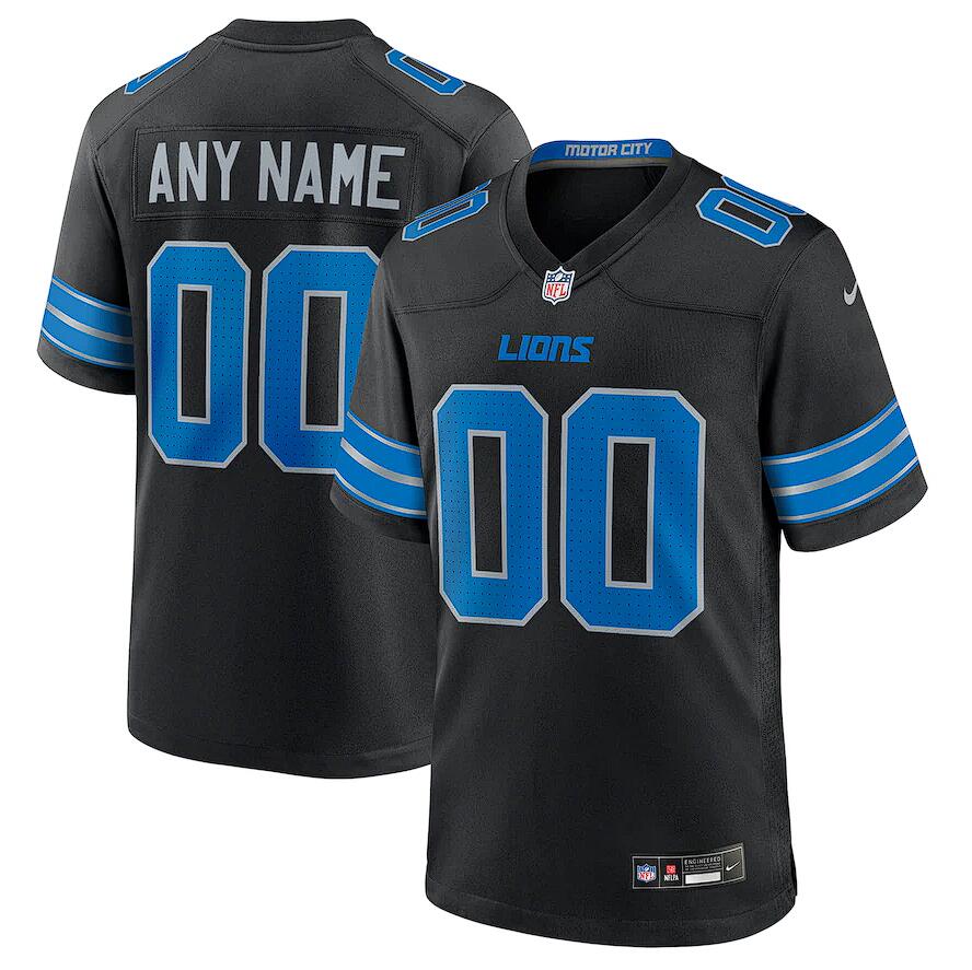 Personalized Custom Black Detroit Lions Game Jersey