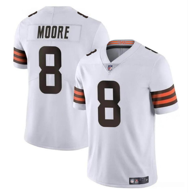 Personalized Men’s Cleveland Browns #8 Elijah Moore White Limited Stitched Football Jersey