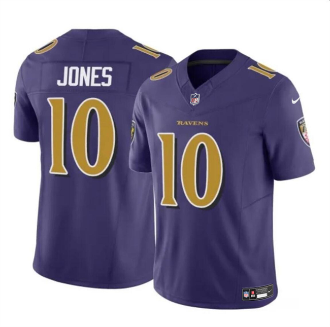 Personalized Men’s Baltimore Ravens #10 Emory Jones Purple 2023 F.U.S.E Limited Football Jersey