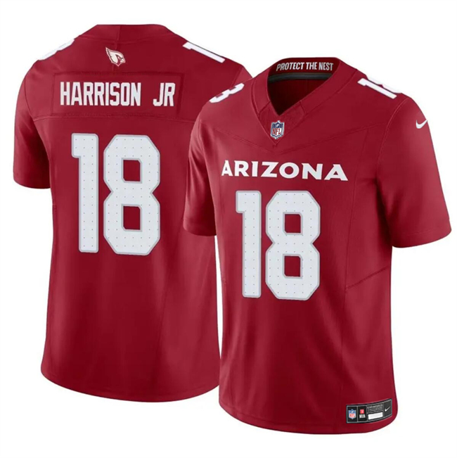 Personalized Men’s Arizona Cardinals #18 Marvin Harrison Jr Red 2024 Draft F.U.S.E. Untouchable Limited Stitched Football Jersey