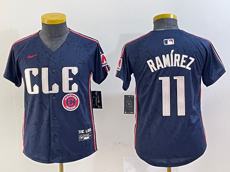 Personalized Youth Cleveland Guardians #11 José Ramírez Navy 2024 City Connect Limited Stitched Baseball Jerseys