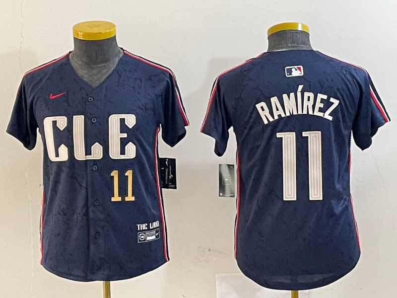 Personalized Youth Cleveland Guardians #11 José Ramírez Navy 2024 City Connect Limited Stitched Baseball Jerseys