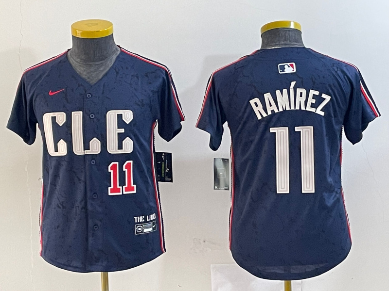 Personalized Youth Cleveland Guardians #11 José Ramírez Navy 2024 City Connect Limited Stitched Baseball Jerseys
