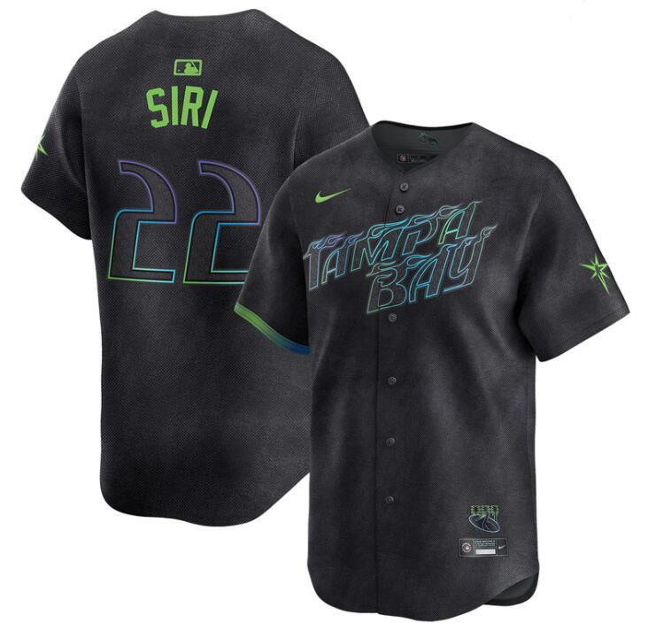Personalized Men’s Tampa Bay Rays #22 Jose Siri Charcoal 2024 City Connect Limited Stitched Baseball Jersey