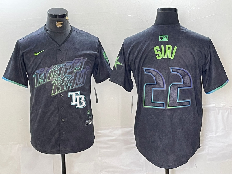 Personalized Men’s Tampa Bay Rays #22 Jose Siri Charcoal 2024 City Connect Limited Stitched Baseball Jerseys
