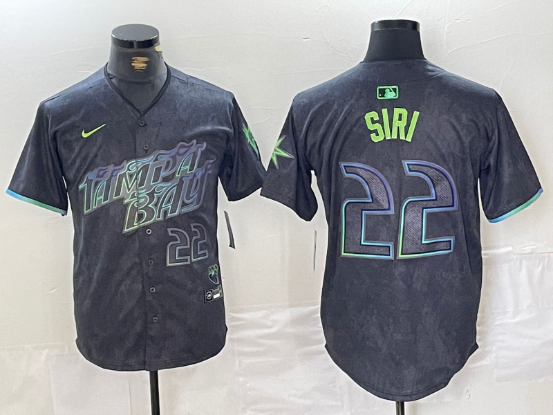 Personalized Men’s Tampa Bay Rays #22 Jose Siri Charcoal 2024 City Connect Limited Stitched Baseball Jerseys