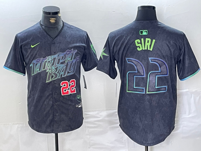 Personalized Men’s Tampa Bay Rays #22 Jose Siri Charcoal 2024 City Connect Limited Stitched Baseball Jerseys