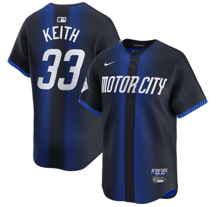 Personalized Men’s Detroit Tigers #33 Colt Keith 2024 Navy City Connect Cool Base Limited Stitched Jersey