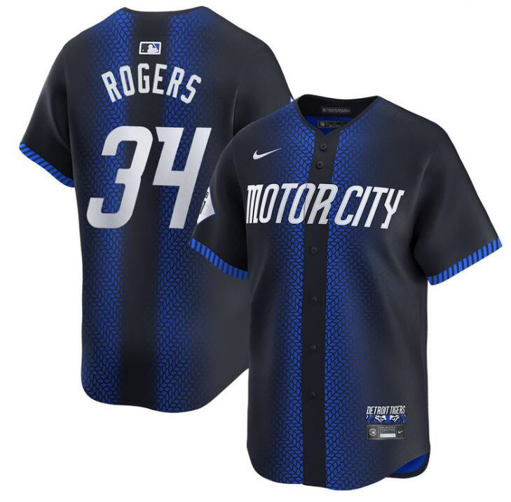 Personalized Men’s Detroit Tigers #34 Jake Rogers 2024 Navy City Connect Cool Base Limited Stitched Jersey