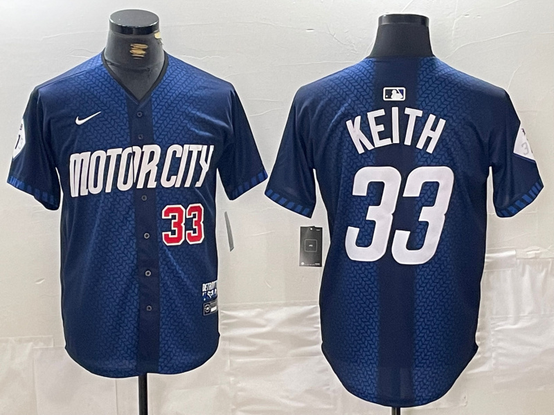 Personalized Men’s Detroit Tigers #33 Colt Keith 2024 Navy City Connect Cool Base Limited Stitched Jerseys