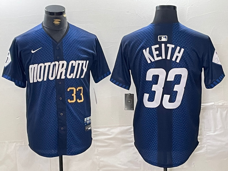 Personalized Men’s Detroit Tigers #33 Colt Keith 2024 Navy City Connect Cool Base Limited Stitched Jerseys
