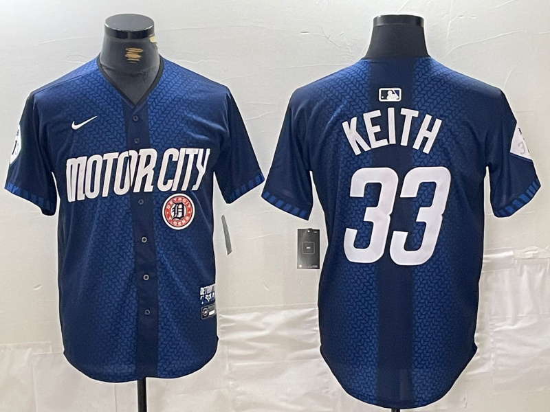 Personalized Men’s Detroit Tigers #33 Colt Keith 2024 Navy City Connect Cool Base Limited Stitched Jerseys