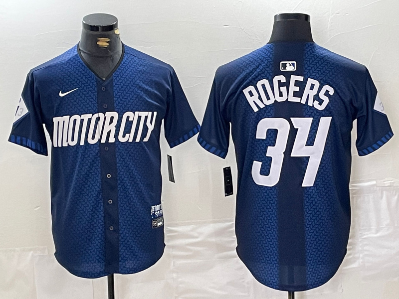 Personalized Men’s Detroit Tigers #34 Jake Rogers 2024 Navy City Connect Cool Base Limited Stitched Jerseys