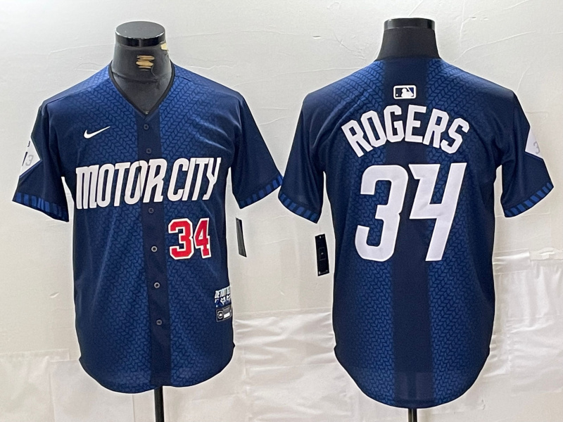 Personalized Men’s Detroit Tigers #34 Jake Rogers 2024 Navy City Connect Cool Base Limited Stitched Jerseys