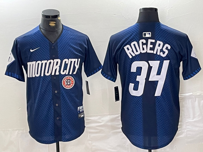Personalized Men’s Detroit Tigers #34 Jake Rogers 2024 Navy City Connect Cool Base Limited Stitched Jerseys