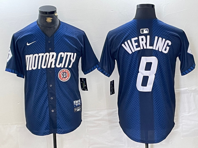 Personalized Men’s Detroit Tigers #8 Matt Vierling 2024 Navy City Connect Cool Base Limited Stitched Jerseys
