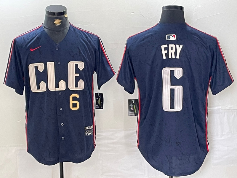 Personalized Men’s Cleveland Guardians #6 David Fry Navy 2024 City Connect Limited Stitched Baseball Jerseys
