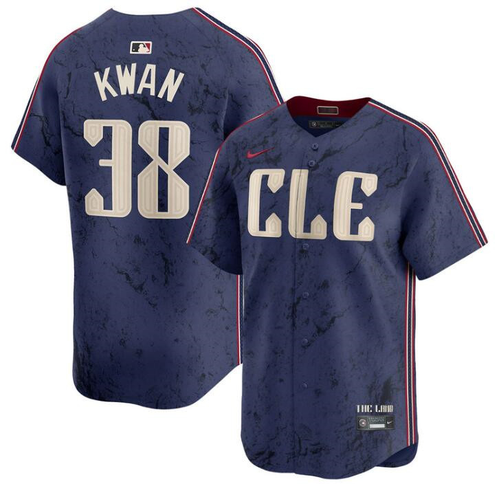 Personalized Men’s Cleveland Guardians #38 Steven Kwan Navy 2024 City Connect Limited Stitched Baseball Jersey