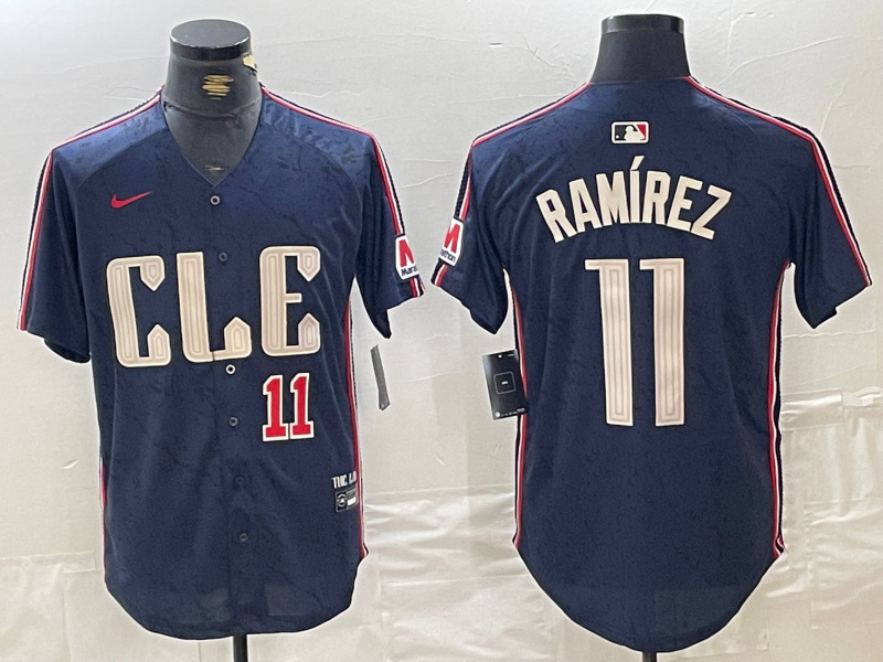 Personalized Men’s Cleveland Guardians #11 José Ramírez Navy 2024 City Connect Limited Stitched Baseball Jersey