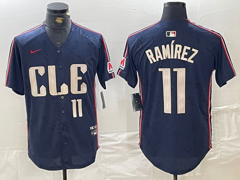 Personalized Men’s Cleveland Guardians #11 José Ramírez Navy 2024 City Connect Limited Stitched Baseball Jerseys