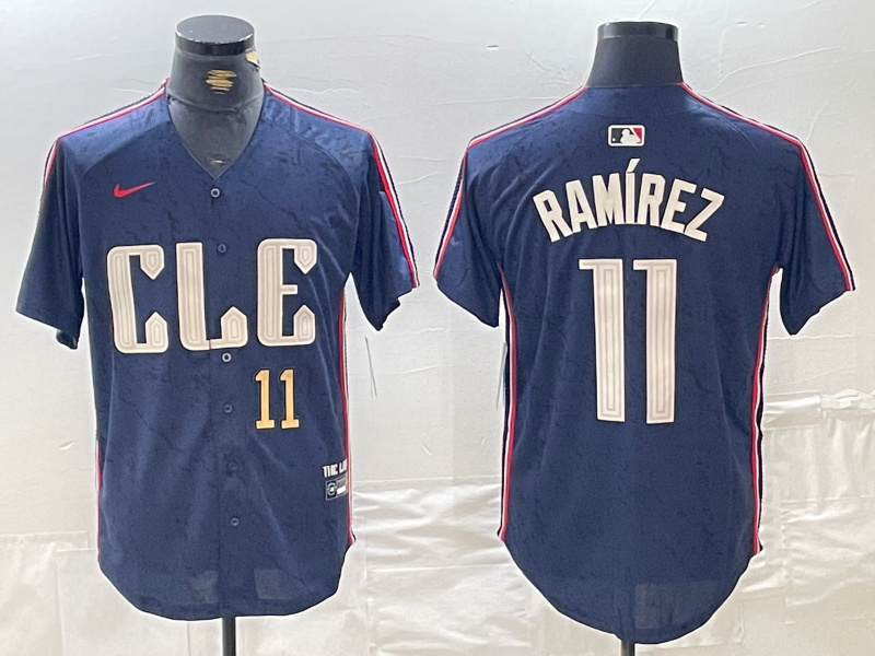 Personalized Men’s Cleveland Guardians #11 José Ramírez Navy 2024 City Connect Limited Stitched Baseball Jerseys