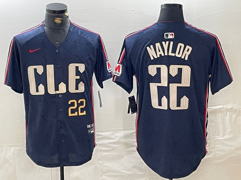 Personalized men’s cleveland guardians #22 josh naylor navy 2024 city connect limited stitched baseball jersey