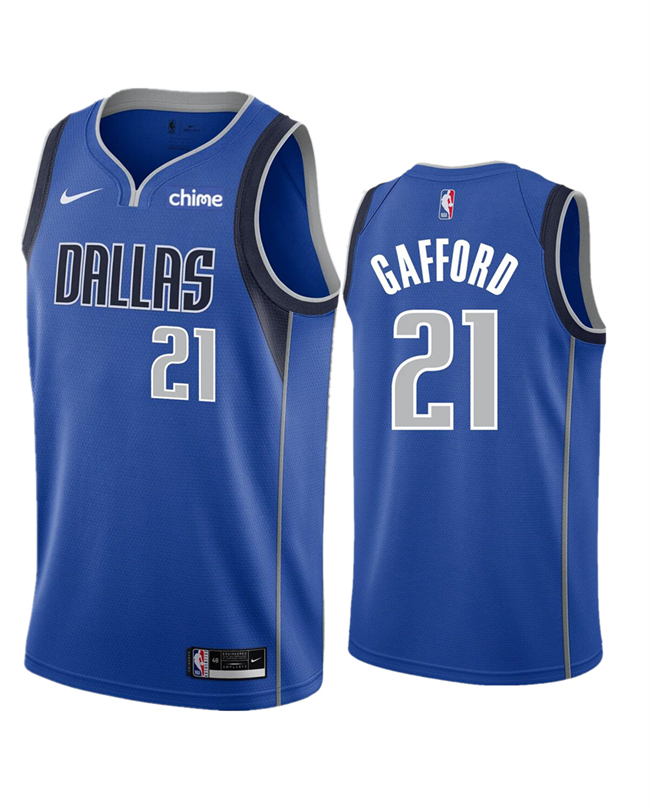 Personalized Men’s Dallas Mavericks #21 Daniel Gafford Blue Icon Edition Stitched Basketball Jersey