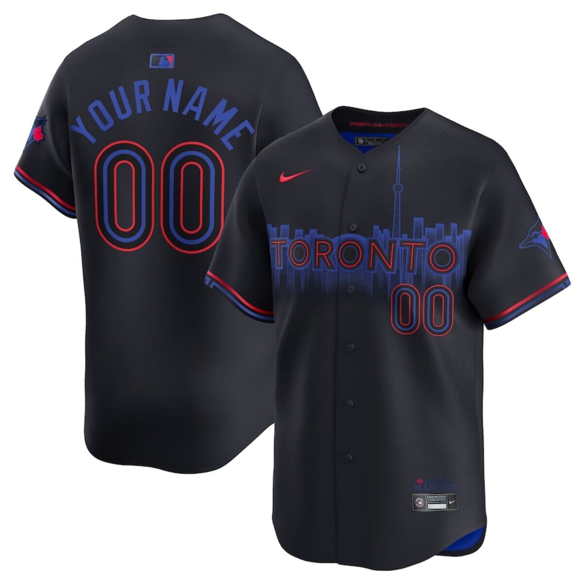 Personalized Men’s Toronto Blue Jays Active Player Black 2024 City Connect Limited Stitched Baseball Jersey