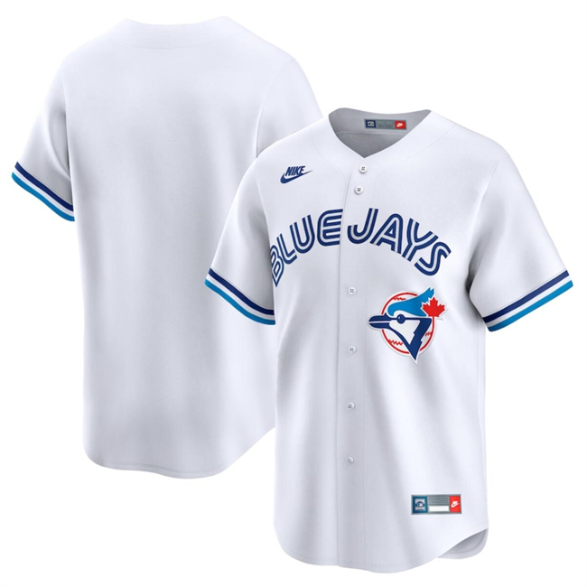 Personalized Men’s Toronto Blue Jays Blank White Cooperstown Collection Limited Stitched Baseball Jersey
