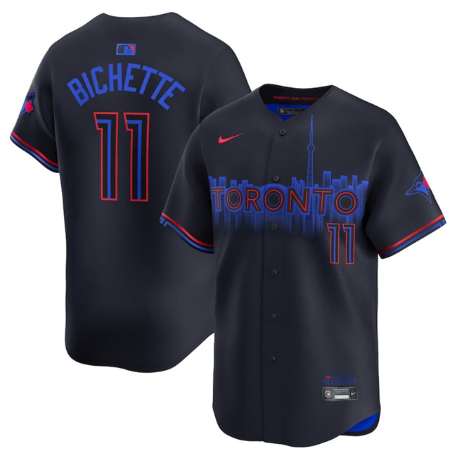 Personalized Men’s Toronto Blue Jays #11 Bo Bichette Black 2024 City Connect Limited Stitched Baseball Jersey