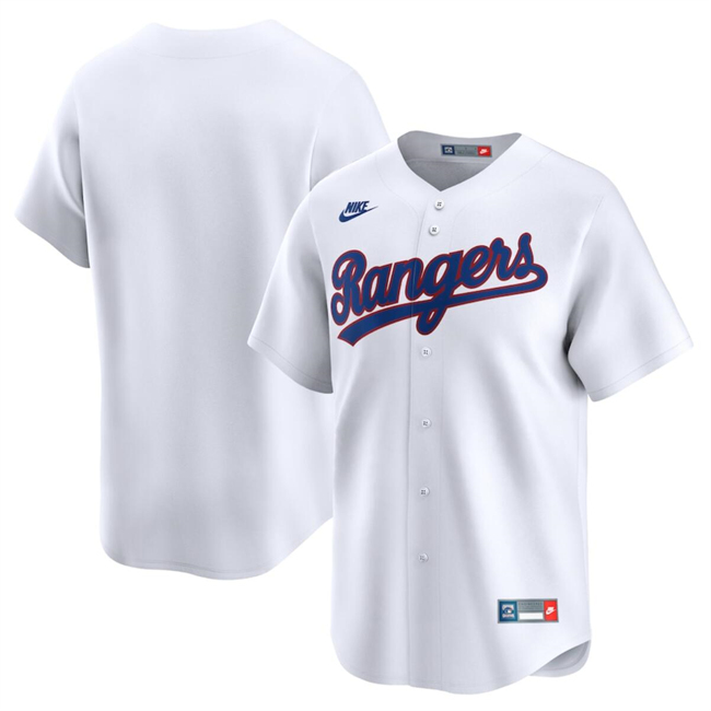 Personalized Men’s Texas Rangers Blank White Cooperstown Collection Limited Stitched Baseball Jersey