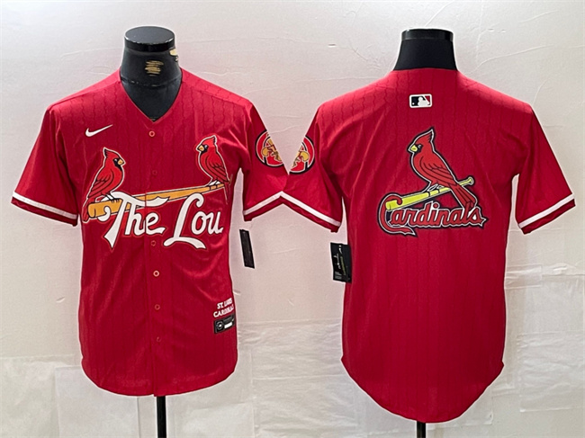 Personalized Men’s St. Louis Cardinals Team Big Logo Red 2024 City Connect Limited Stitched Baseball Jerseys