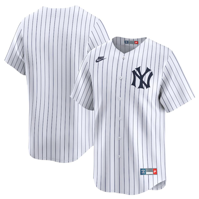 Personalized Men’s New York Yankees Blank White Cooperstown Collection Limited Stitched Baseball Jersey