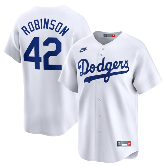 Personalized Men’s Brooklyn Dodgers #42 Jackie Robinson White Throwback Cooperstown Collection Limited Stitched Baseball Jersey