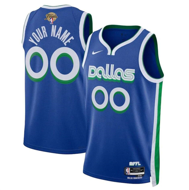Personalized Men’s Dallas Mavericks Active Player Blue 2024 Finals City Edition Stitched Basketball Jersey