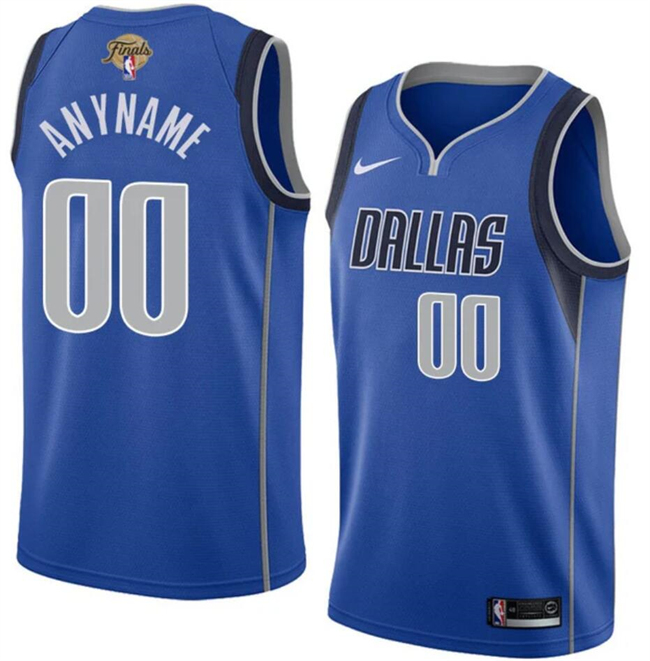 Personalized Men’s Dallas Mavericks Active Player Blue 2024 Finals Icon Edition Stitched Basketball Jersey