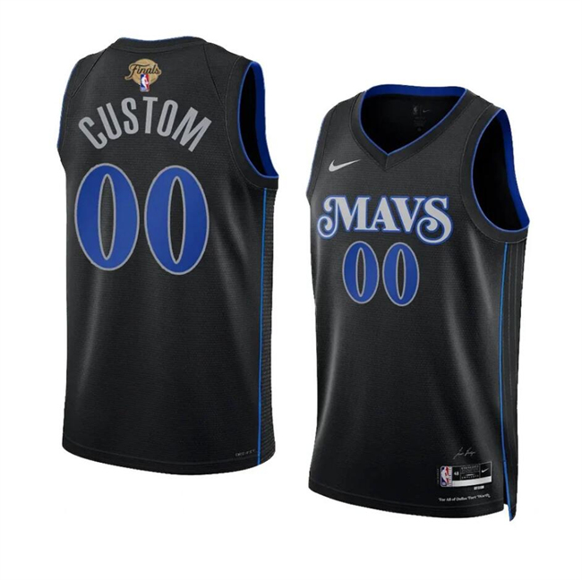 Personalized Men’s Dallas Mavericks Active Player Black 2024 Finals City Edition Stitched Basketball Jersey