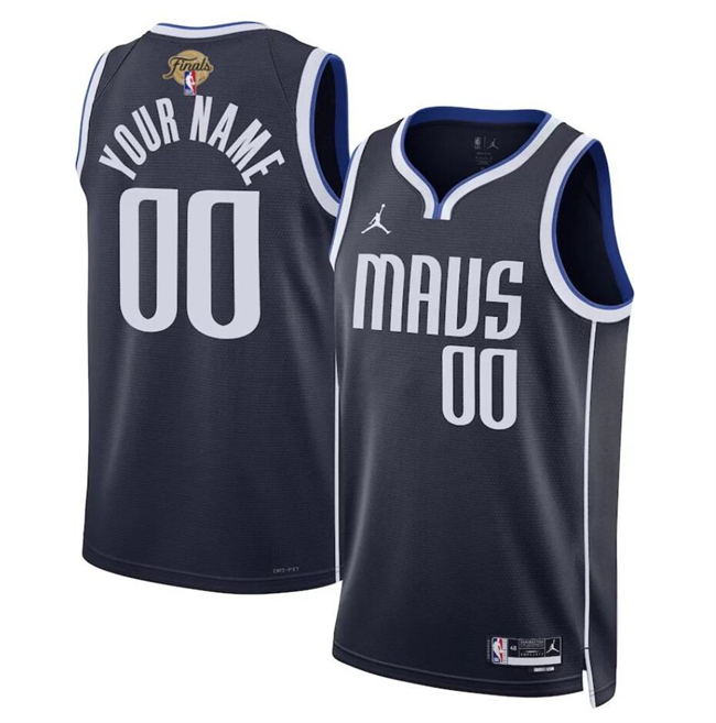 Personalized Men’s Dallas Mavericks Active Player Navy 2024 Finals Statement Edition Stitched Basketball Jersey
