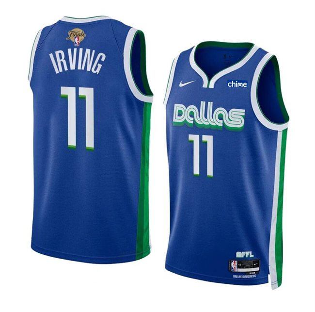 Personalized Men’s Dallas Mavericks #11 Kyrie Irving Blue 2024 Finals City Edition Stitched Basketball Jersey