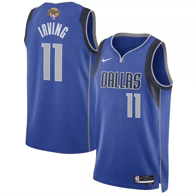 Personalized Men’s Dallas Mavericks #11 Kyrie Irving Blue 2024 Finals Icon Edition Stitched Basketball Jersey