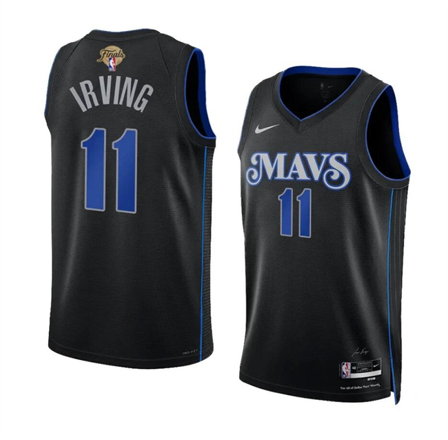 Personalized Men’s Dallas Mavericks #11 Kyrie Irving Black 2024 Finals City Edition Stitched Basketball Jersey