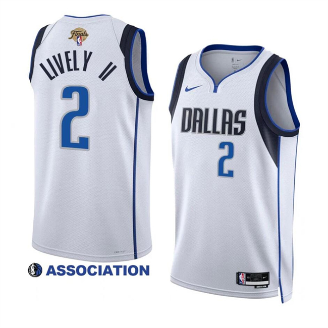 Personalized Men’s Dallas Mavericks #2 Dereck Lively II White 2024 Finals Association Edition Stitched Basketball Jersey
