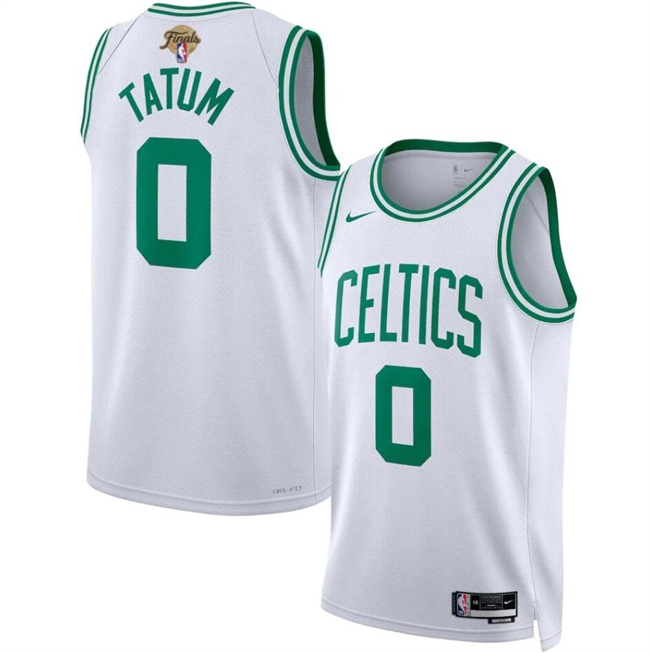 Personalized Men’s Boston Celtics #0 Jayson Tatum White 2024 Finals Association Edition Stitched Basketball Jersey
