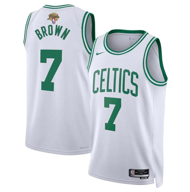 Personalized Men’s Boston Celtics #7 Jaylen Brown White 2024 Finals Association Edition Stitched Basketball Jersey