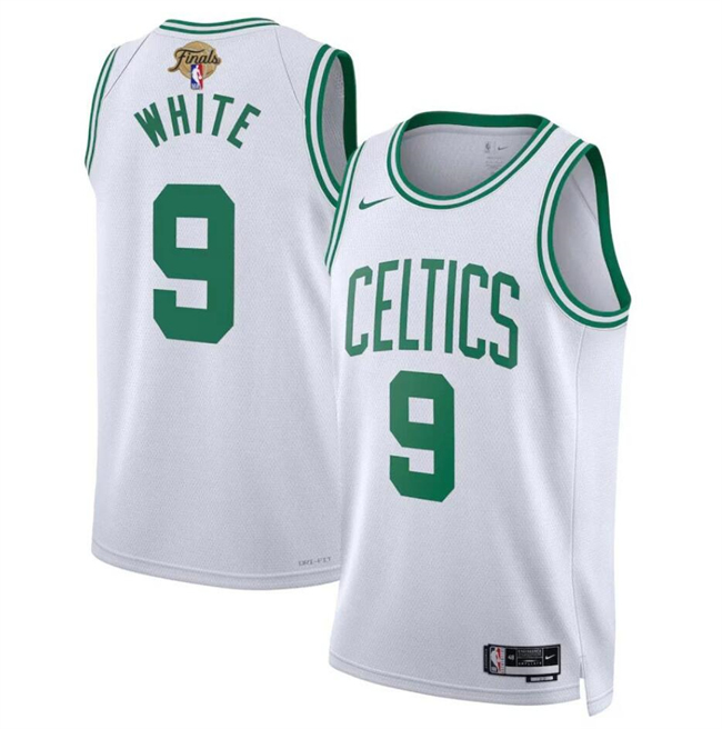 Personalized Men’s Boston Celtics #9 Derrick White White 2024 Finals Association Edition Stitched Basketball Jersey